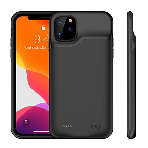 Coque Batterie pour iPhone 11 Pro 5.8 inch,5200mAh Portable Rechargeable Batterie Chargeur Puissant Power Bank Ultra Fin Batterie de Secours en Batterie Chargeur Protection -Noir