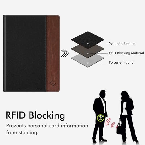 Image of FINTIE Passport Holder, Slim Travel Wallet RFID Blocking Card Case Cover Passport Cover Protector Essentials with Credit Card Slots for Women /Men | Slim