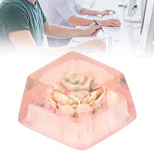 Yoidesu Resin Keycap, Artisan Keycap Hand‑Made Corrosion‑Resistant Universal Mechanical Keyboard Accessories(Pink Rose) - Image 3