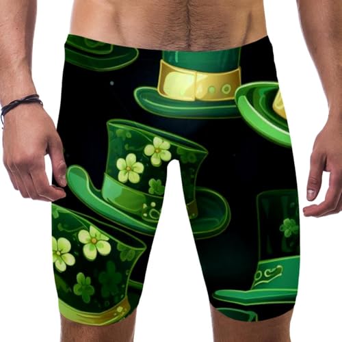 St Patrick's Day Swimsuit for Men & Boys,Competition Lap Swim Suit, Square Leg Endurance Training Multicoloured