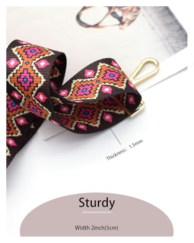 Image of Embroidered Purse Straps Replacement Crossbody Wide Adjustable Bag Straps | Thick Purse Strap for Crossbody Bags,Extra Long Strap,Cross Body Straps for Handbags,Bag Straps for Tote Bags,Shoulder Straps