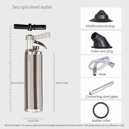 Image of Portable High Pressure Kinetic Toilet Plunger,Air Drain Blaster Pump,with Visual Barometer air Plunger Drain Clog Remover Sink, air Pump for drains,Sink Pump Plunger