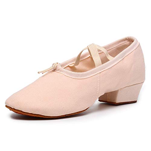 TINRYMX Women Canvas Latin Dance Shoes Ballroom Character Teacher Shoes
