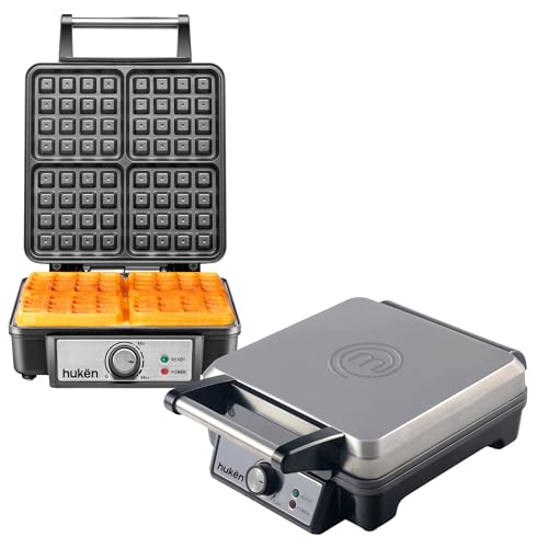 Catálogo de Walmart Waflera , tabla con los diez mejores. 42 Hukën x MasterChef | Wafflera Belga Eléctrica Heat+ Premium 4 Rebanadas | Perilla de Temperatura Ajustable | Diseño de Acero Inoxidable | Luces de Encendido y Listo |...