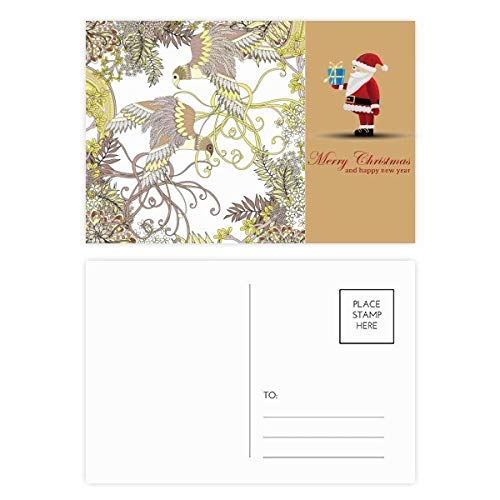 Cartes postales Ukiyo-e Père Noël avec fleurs pour vœux de fin d'année