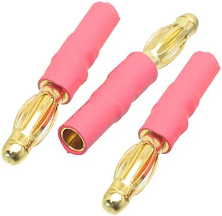 JFtech No Wires 4.0mm Male Bullet Connector to 3.5mm Female Bullet Connector Gold Plug Conversion Adapter for RC ESC Motor (Pack of 3)