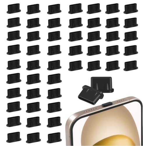 Frogetu 50 Pezzi Tappo USB C,Tappi Antipolvere USB C Silicone, Copertura Antipolvere Proteggi Porta di Ricarica,Copri Caricatore iPhone,Tappi USB C,per Maggior Parte dei Telefoni Tablet di Tipo C