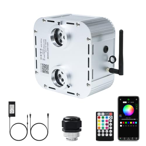 Image of AMKI High Brightness Dual Color 32W Twinkle Sound Mode RGBW Light Source Engine Driver Remote /APP Control Dual Port Starlight Box Motor for Fiber Optic Star Ceiling Light Kit