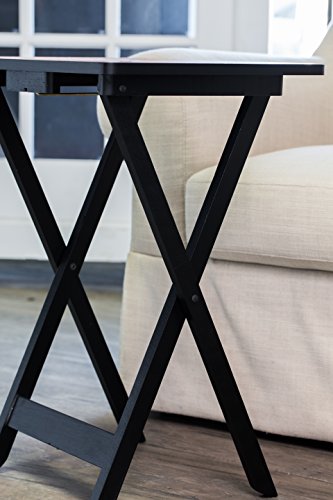 Cape Craftsmen Wine Label Classic Tv Dinner Tray | Set Of 4 | Foldable With Stand | Easy Storage Decorative Serving Tables For Home Activities #TOP6