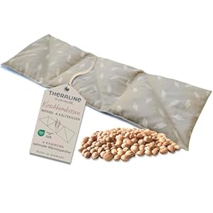 Theraline Kirschkernkissen groß 55x20 cm Blättertanz taupe