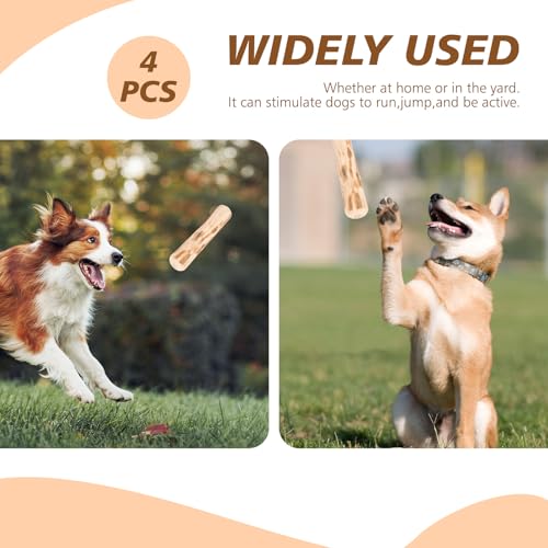 Rbleote 4 Stück Kaffeeholz für Hunde,Kaffeeholz für Welpen für Welpen für Kleine und Mittlere Hunde,Natürlicher Kauen-Spaß,Kauspielzeug,14 cm Lang