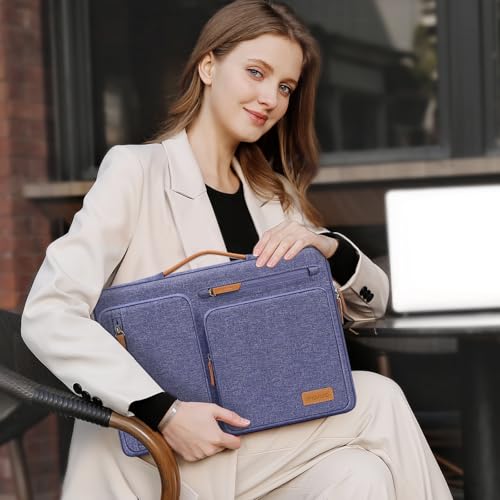 Image of MOSISO 360 Protective Laptop Case 14 inch, 14 inch Laptop Sleeve Compatible with HP Lenovo Dell ASUS Acer, HP, Dell Latitude, Lenovo, Side Open Carrying Case with 4 Zipper Pockets&Handle,Purple Orchid