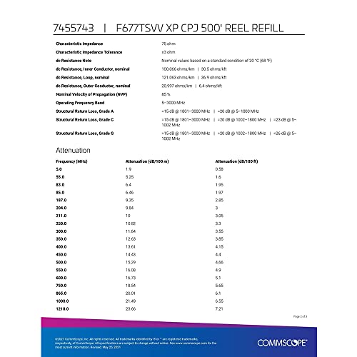 500' Reel Spool Commscope F677Tsvv Rg6 Single Cable Coax Coaxial Satellite - Black #TOP6