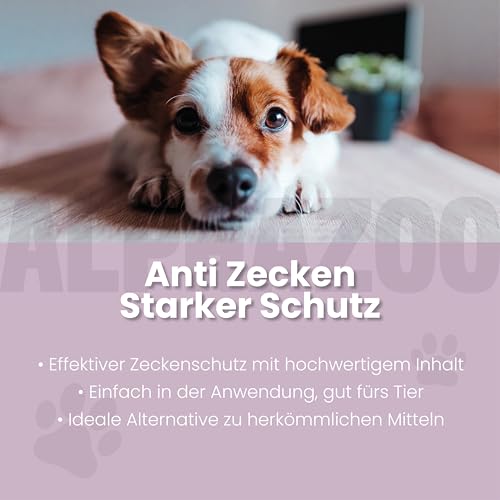 alphazoo Zeck-Attack Anti Zecken Spray für Hunde 500ml I Natürliches Mittel gegen Zecken mit Sofortwirkung I Langzeit Zecken Schutz