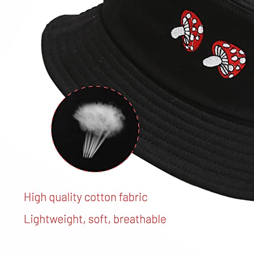 Image of Cotton Bucket Hat for Women Men Summer Travel Sun Beach Bucket Cap, Unisex Outdoor Fisherman Hat