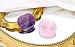 QINJIEJIE 2PCS Rose Quartz Crystals Heart Stones Amethyst Hearts Crystal Worry Stones for Anxiety Thumb Palm Polished Gemstone Pocket Gem Hearts Gifts Valentine's Day Gifts Stocking Stuffers for Women