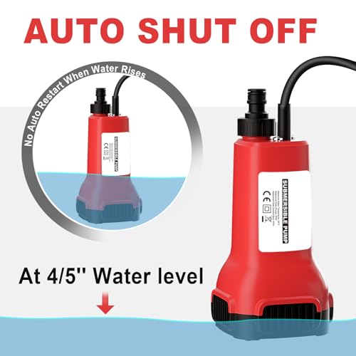 Image of Cordless Water Transfer Pump Compatible with Milwaukee 18V Battery(Tool Only), 475GPH Portable Rain Barrel Pump W /8.5ft Garden Hose, Electric Submersible Utility Sump Pump for Pond Tank Barrel Pool