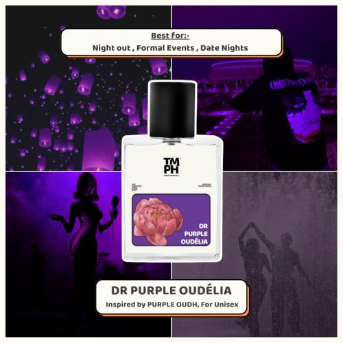 Image of TMPerfumehouseDr Purple Oudelia EDP for Men & Women | Oud-Woody, Floral & Long Lasting Perfume Spray | Oud, Warm spicy & Marine Fragrance | Luxury Gift for Him & Her | TMPH | 50ml