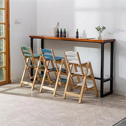 Sedia pieghevole in legno a 3 gradini, sgabello portatile leggero con ampi gradini, portata 150 kg, scaletta multifunzione per casa e ufficio, design salvaspazio, ideale per biblioteca e esposizione