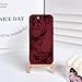 NITITOP Compatible with iPhone 14 Pro Max Case Cute Aesthetic Butterfly Pattern for Women Girls Soft TPU Shockproof Stylish Full Camera Protective Phone Cover - Wine Red