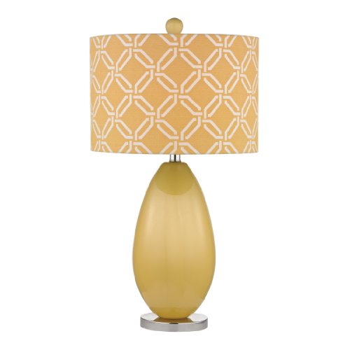 50% Off Discount Dimond Lighting D2498 Sevenoakes Glass Table Lamp, 13.5" x 13.5" x 24.5", Sunshine Yellow