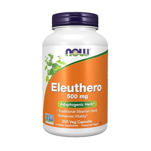 NOW Supplements Eleuthero (Eleutherococcus senticosus) 500 mg Adaptogenic Herb* 250 Veg Capsules