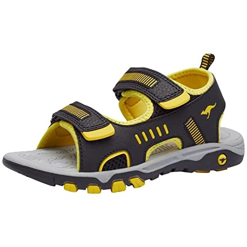 KangaROOS K-Logan, Sneakers Basses Mixte Enfant, Noir (Jet Black/Sun Yellow 5028), 31 EU