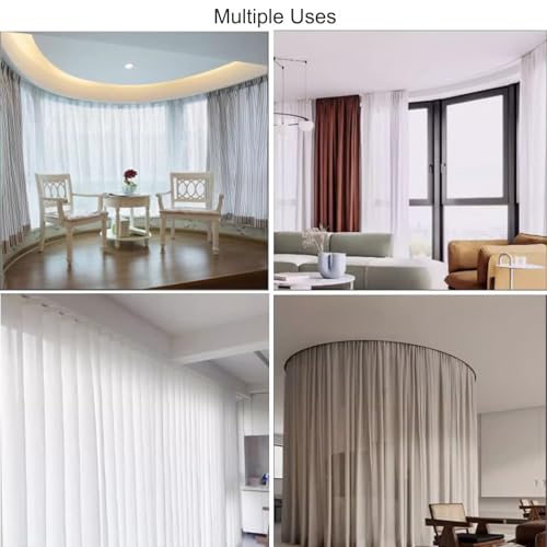 Riel de cortina flexible para separar ambientes en el salón de forma moderna 8