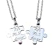 Schmuckgravur24 Lot de 2 pendentifs puzzle en acier inoxydable avec gravure personnalisable