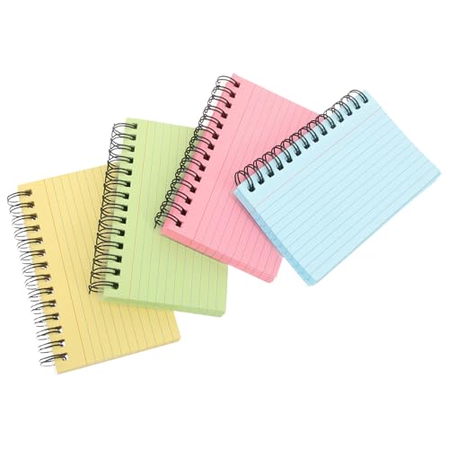 Bloc notes à spirale jaune vert bleu rose cahier épais de bureau 8x - 3