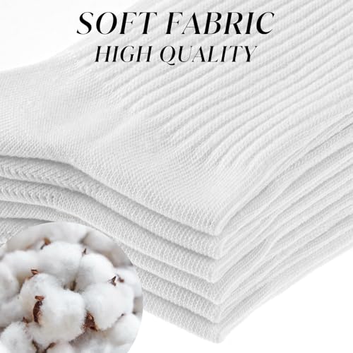 3 Pack Mid Socks for Women and Men - White Crew Tube Socks for Gym, Ultimate Comfort Toe Seamed Ankle Socks, Mid High for Boots Sneakers Loafer, Medium2