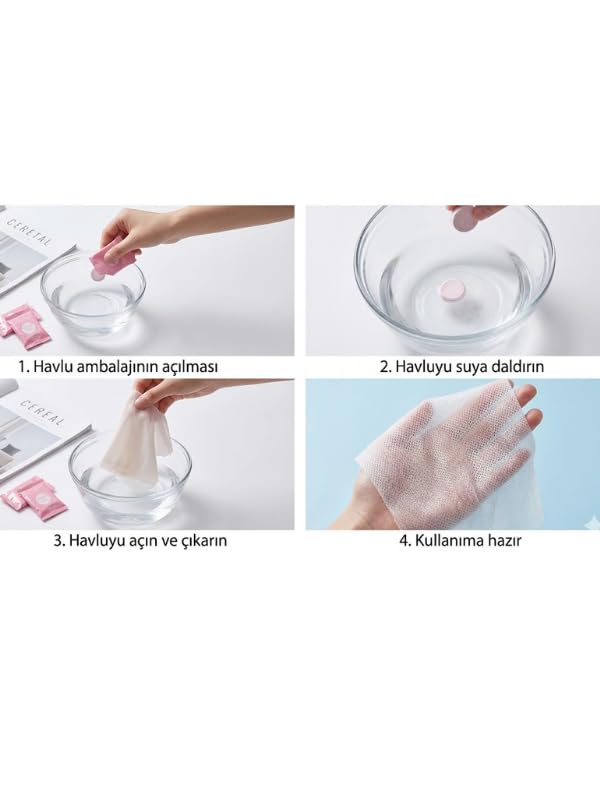 Mucit Home 20 Adet Sıkılaştırılmış Kapsül Islak Mendil Havlu Taşınabilir Seyahat Mendili
