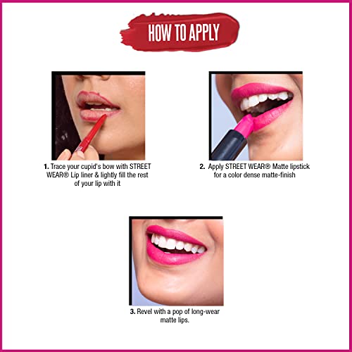 Image of STREET WEAR Matte Lipstick -BLUNT BERRY (Berry) - 4.2 gms -Longwear, Velvety texture, Fade-resistant, High Color payoff, Lightweight Matte Lipstick, Plant-based Canuuba wax, Paraben-free