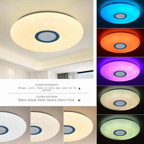 Plafonnier LED moderne chic effet ciel étoilé multicolore
