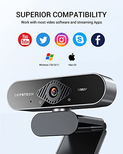 Depstech Webcam With Microphone, 1080P Hd Webcam With Auto Light Correction For Desktop/Laptop, Streaming Computer Usb Web Camera For Video Conferencing, Teaching, Streaming, And Gaming-D04 #TOP7