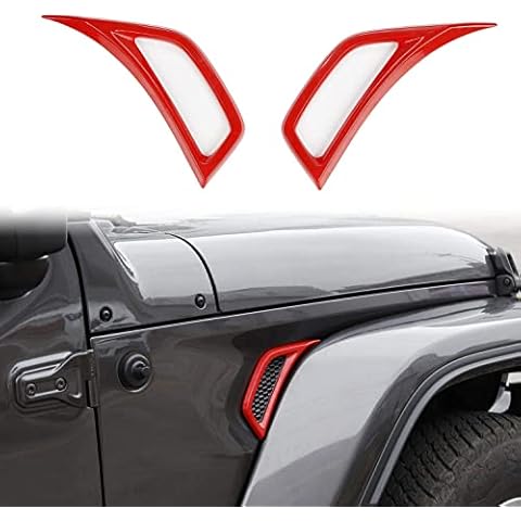 Voodonala for Jeep JL Side Air Conditioning Vent Outlet Decoration Trim for 2018-2025+ Jeep Wrangler JL JLU Gladiator JT 4xe, ABS Red Cover