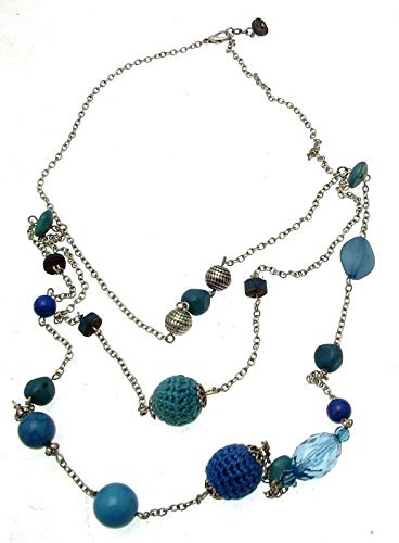Bling and Buy - Collar con Cuentas de Varios Hilos, Color Plateado Cover