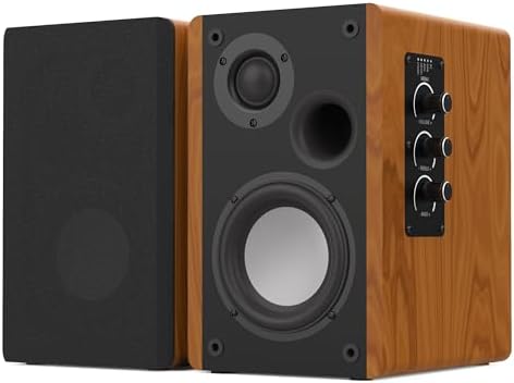 42W Powered Bookshelf Speakers, 2.0 Active Near Field Monitors, B...