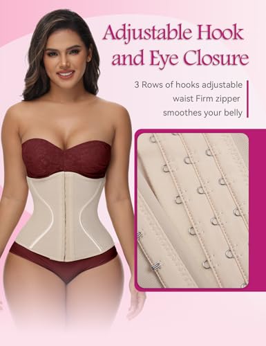 Image of SHAPSHE Short Torso Waist Trainer for Women Corset Hourglass Body Shaper