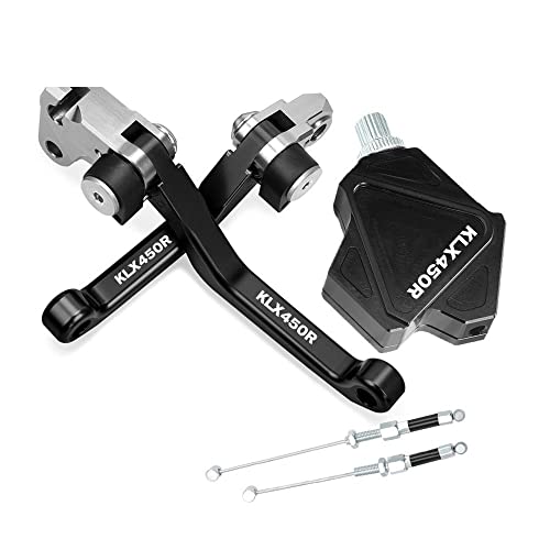 Kompatibel Für Kawasaki KLX450R KLX 450R 2008-2015 Motocross Faltbare Bremskupplungshebel Stunt Easy Pull Kabelsystem CNC Zubehör(Schwarz)