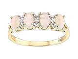 Old English Jewellers 9ct Gold Natural Opal & Diamond Eternity Ring size J to S (Q)