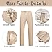 KUDMOL Khaki Mens Suit 3 Piece Notch Lapel Double Vents Casual Blazer Lightweight 2 Button Business Wedding 3X-Large
