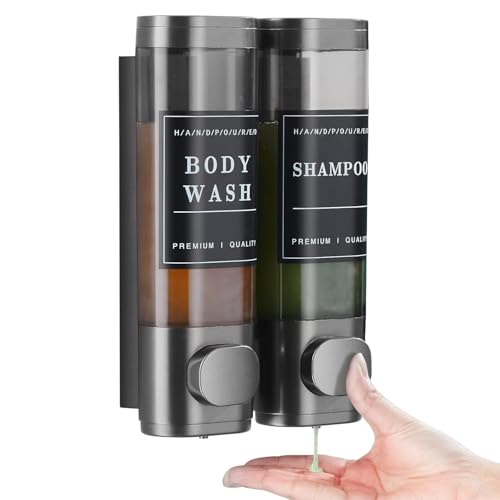 Image of Wall Mounted 3 in 1 Soap Dispenser Set, Shampoo Conditioner Body Wash Holder, Refillable Bathroom Shower Dispenser for Hotel & Home (2-Chamber)