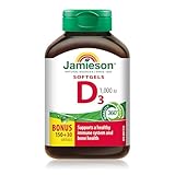 Jamieson Vitamin D3 1,000 IU Softgels, Easy to Swallow, Supports Immune Health, Strong Bones and Teeth, Enhances Calcium and Phosphorus Absorption. Non-GMO, Gluten-Free, One Per Day, Value Size, 180 Count, Proudly Canadian