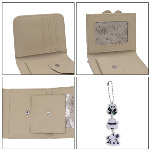 Cute Wallet for Women Girls Tri-folded Wallet PU Leather Cash Pocket Card Holder Coin Purse Holiday Gifts,Black Panda4