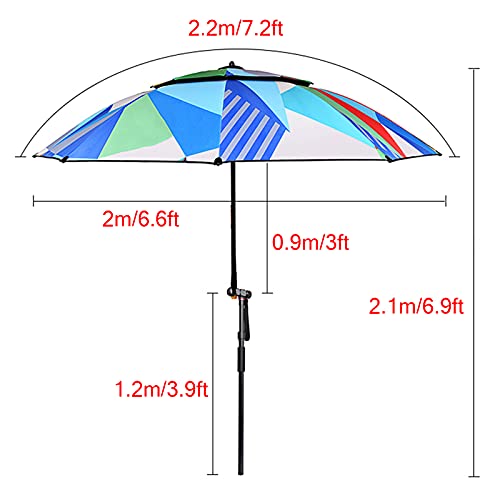 Parasol de jardin inclinable Ø2,2m grand modèle pour terrasse - 7