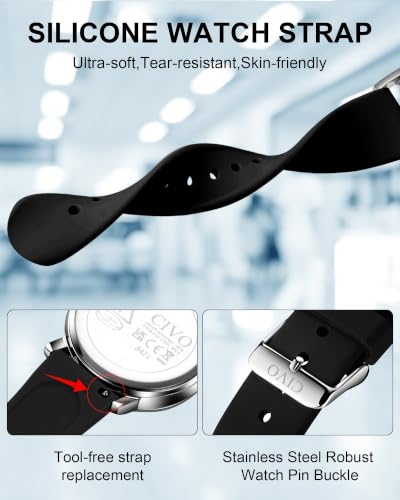 Image of CIVO Night-Light Nurse Watches for Women: Easy-Read Analog Waterproof Watch