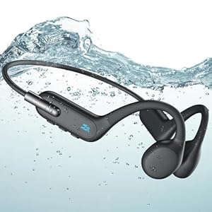 BNARQP Swimming Headphones, Bone Conduction Headphones, Open Ear Headphones IP68 Waterproof Wireless Bluetooth 5.3 built-in MP3 Player 32G, Waterproof Headphones for Swimming, Running, Cycling