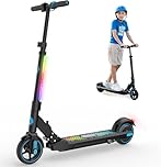 EVERCROSS EV06C Electric Scooter, 6.5'' Foldable Electric Scooters for Kids Ages 6-12, Up to 15 KM/H & 8 KM, LED Display, Colorful LED Lights, Lightweight Kids E-Scooter