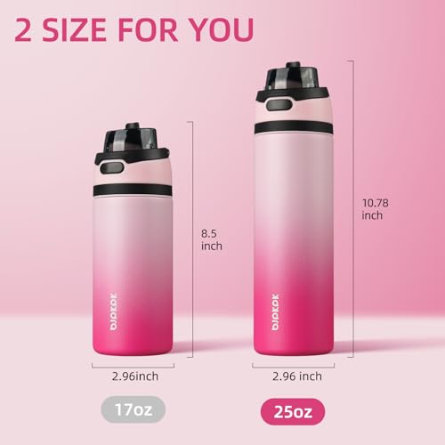 Image of BJPKPK 25oz Insulated Water Bottle with Straw Lid & Handle, Stainless Steel | Leak-Proof 2-in-1 Straw & Spout Lid, BPA-Free Vacuum Insulated Bottle Fits Cup Holders for Gym, Office, Travel & Outdoor